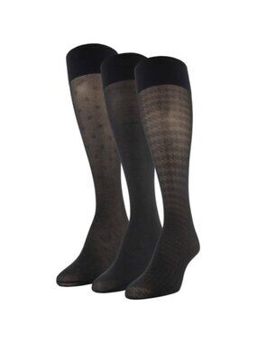 Peds Womens 3 Pairs Semi-Opaque Black Trouser Socks Size 8-12